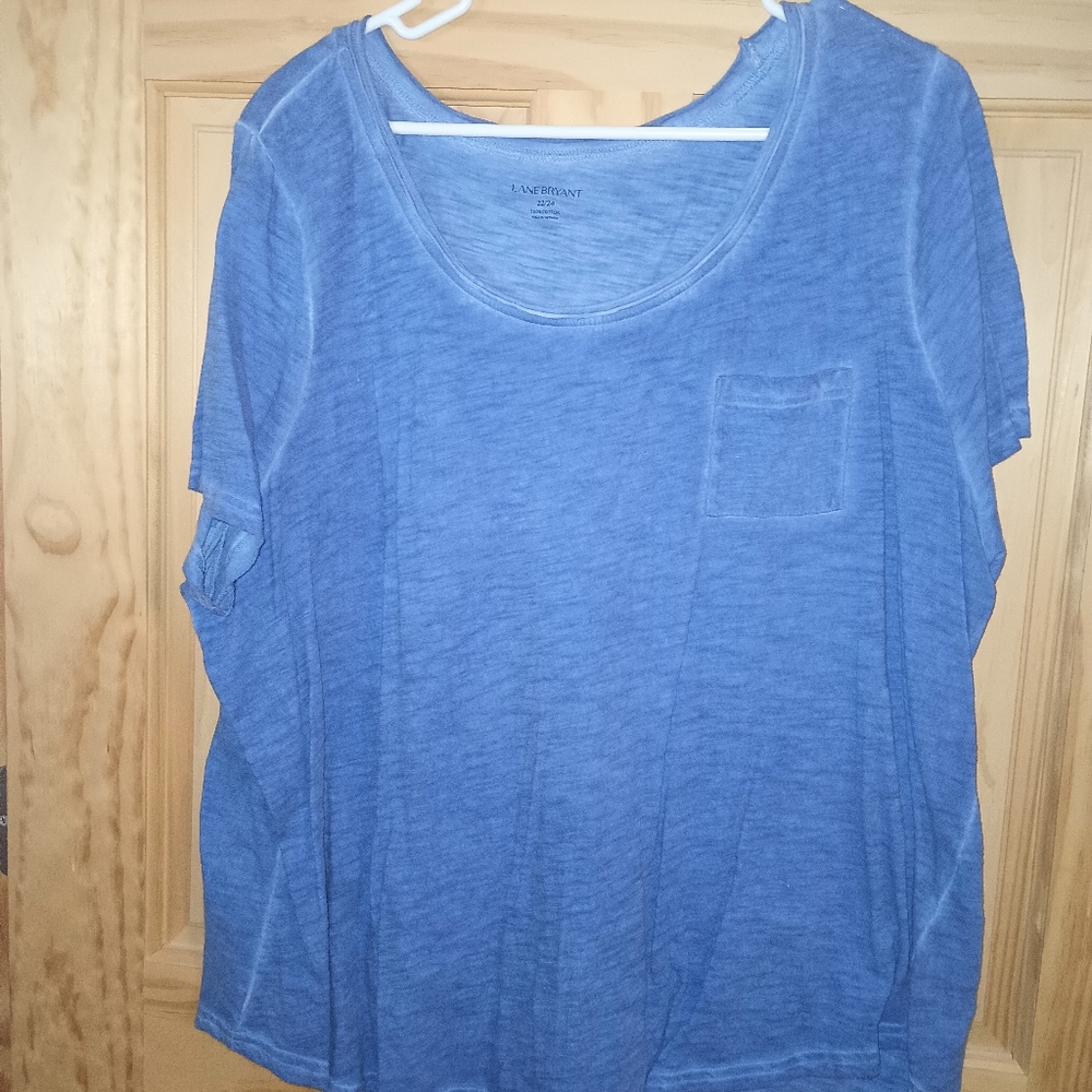 Lane Bryant Women's Short Sleeve Blue Tee